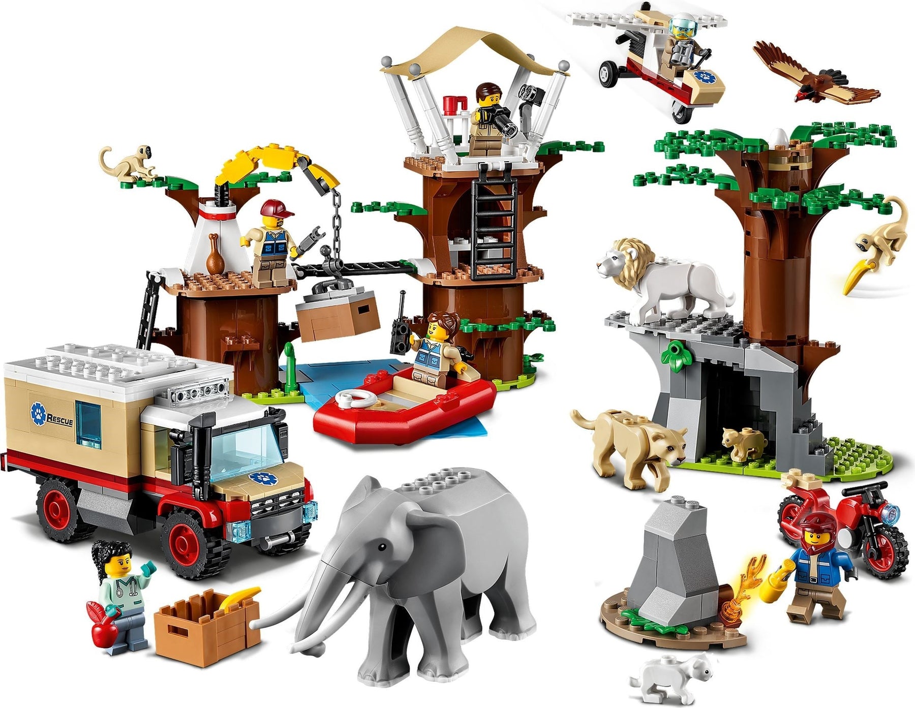 LEGO 60307 Wildlife Rescue Camp - Animals, Vehicles & Minifigures - SuperSaverAU - view 4