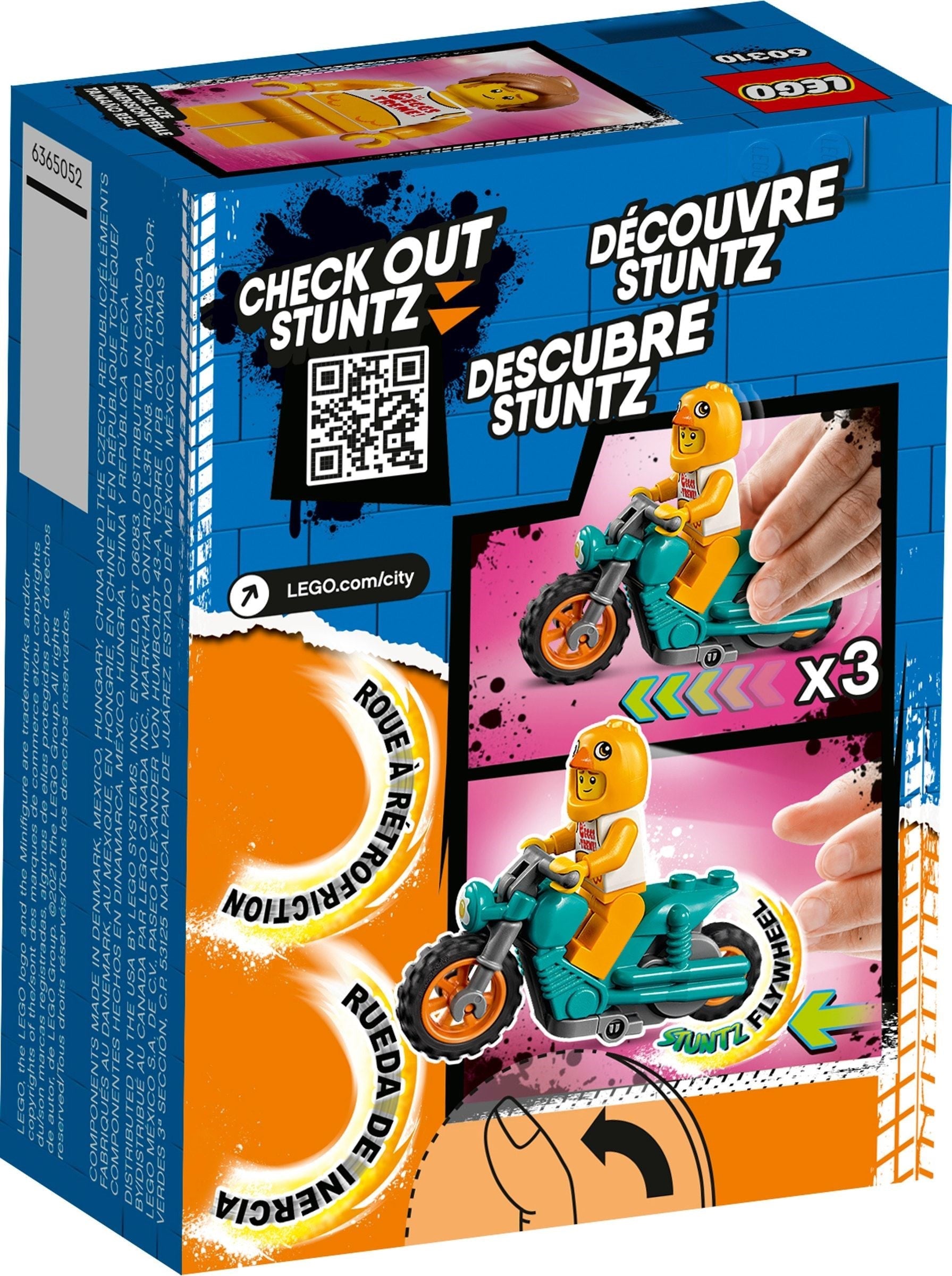 LEGO 60310 Chicken Stunt Bike: Clemmons' Flywheel Motorcycle Toy - SuperSaverAU - view 2