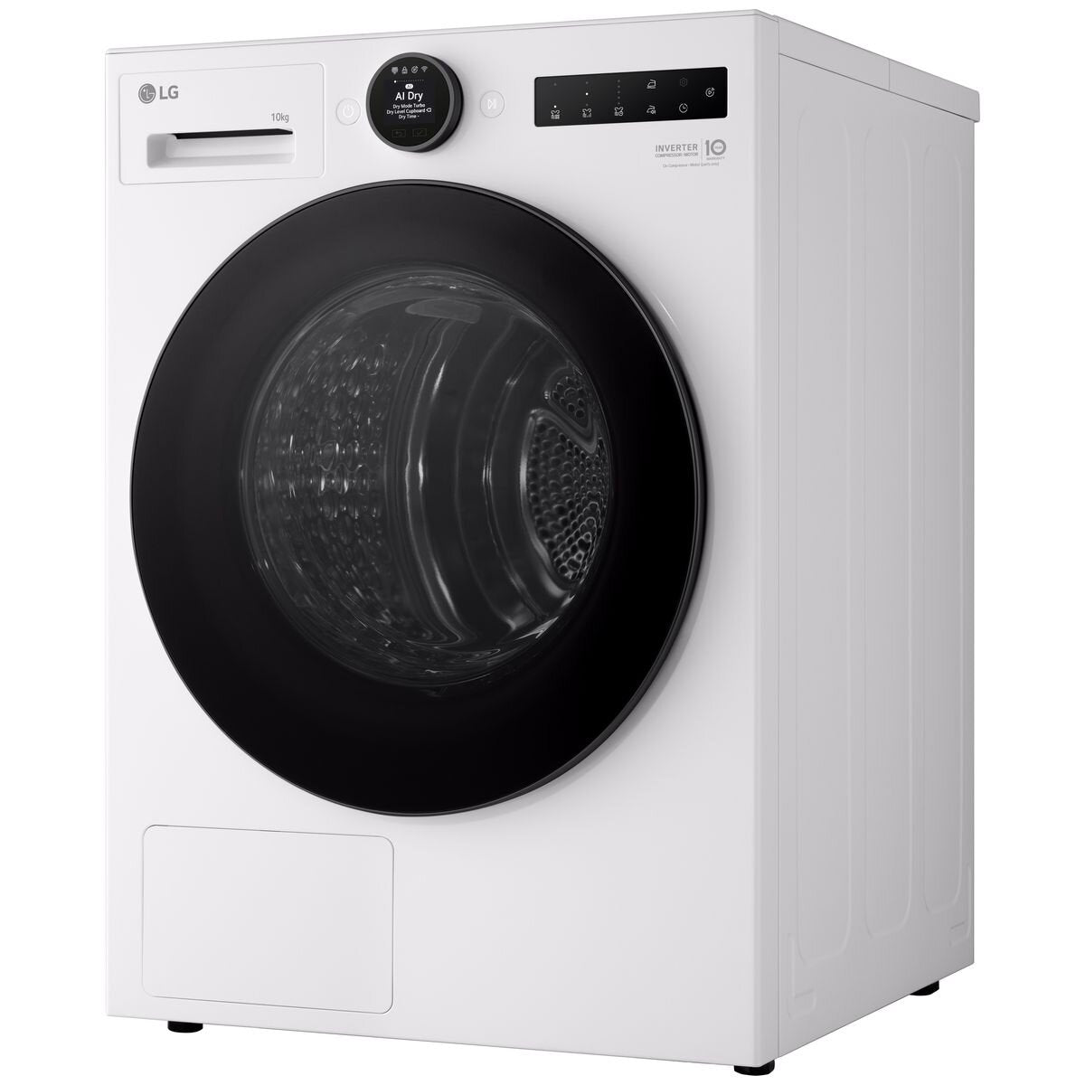 LG Series 9 10kg Heat Pump Dryer - White, 9 Star Energy Rating, Super Speed Drying - DXH9-10W