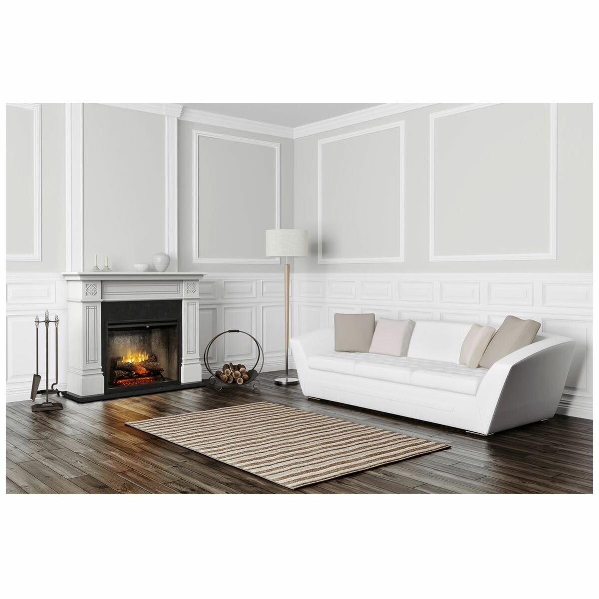 Dimplex Osbourne 2kW Fireplace Mantle - Natural White and Wood, 30 Inch Revillusion Firebox - OSB20C-AU