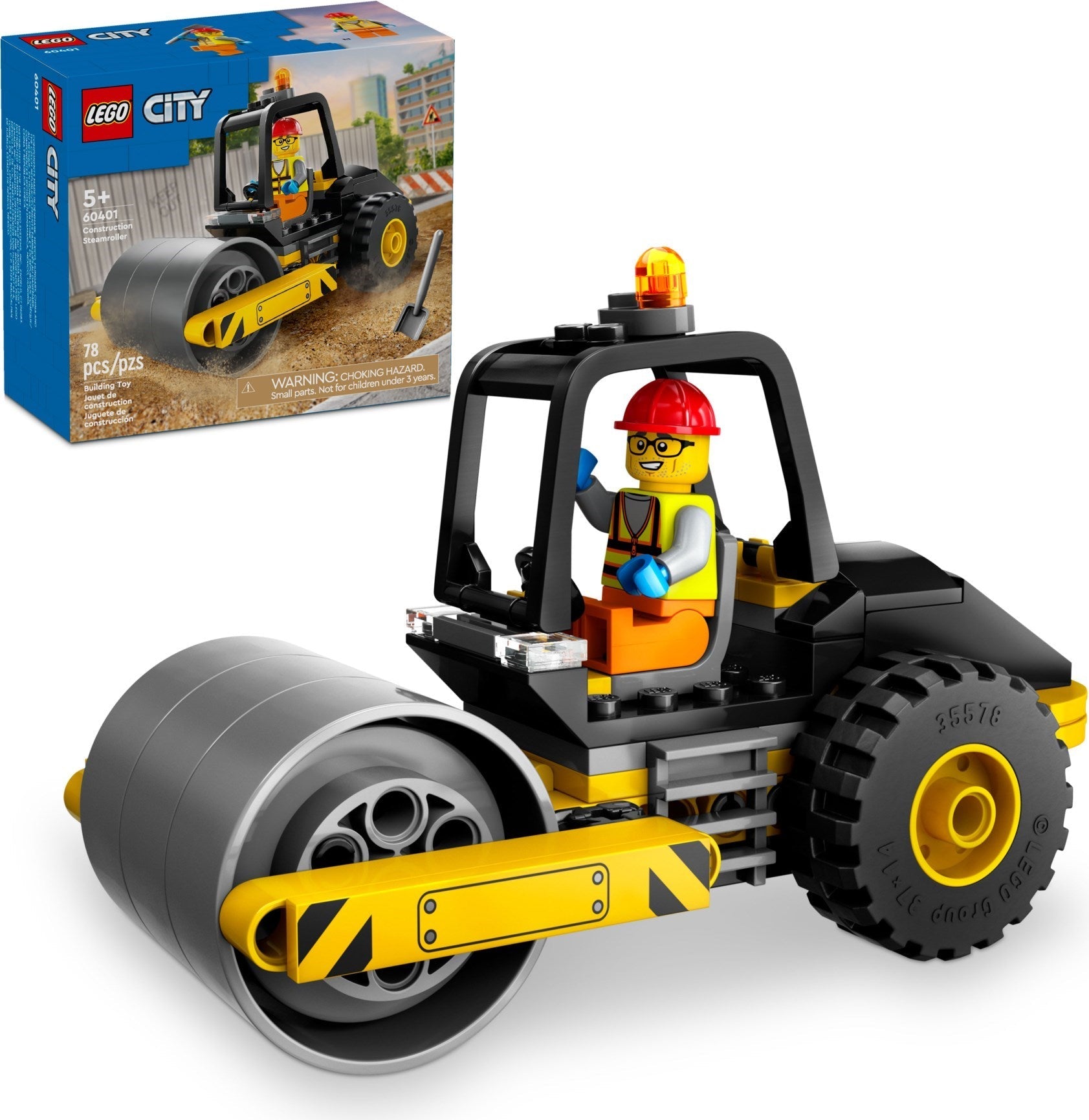 LEGO City Construction Steamroller 60401 - SuperSaverAU - view 1