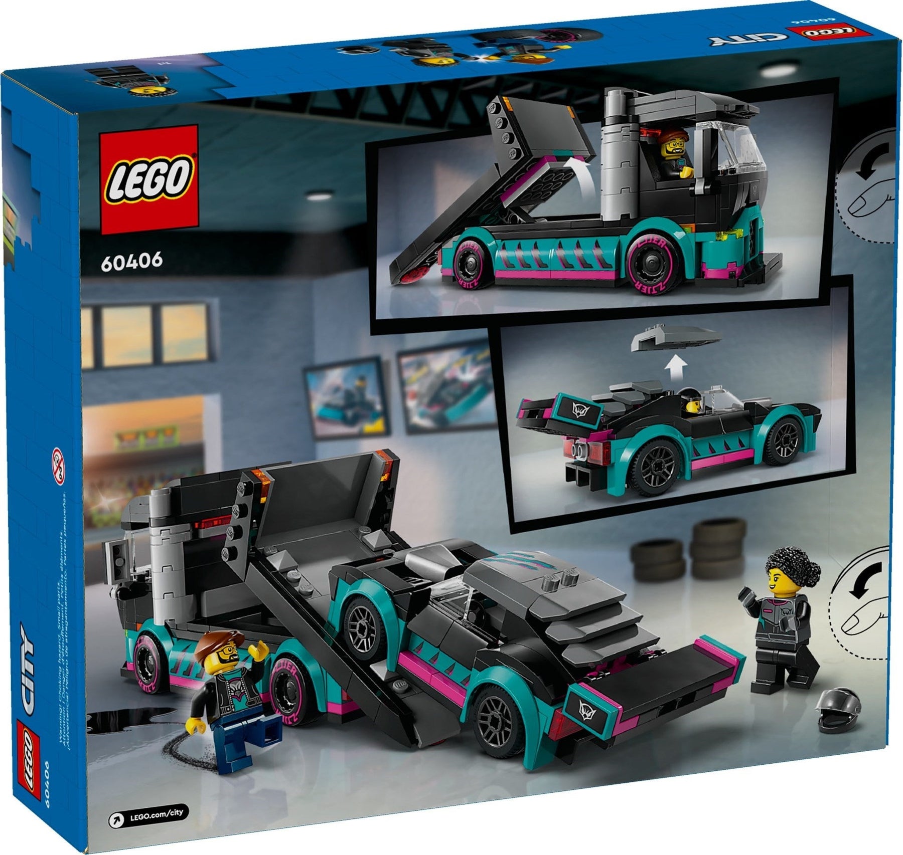 LEGO City Series 60406 Race Car and Car Carrier Truck- Auzzi Store