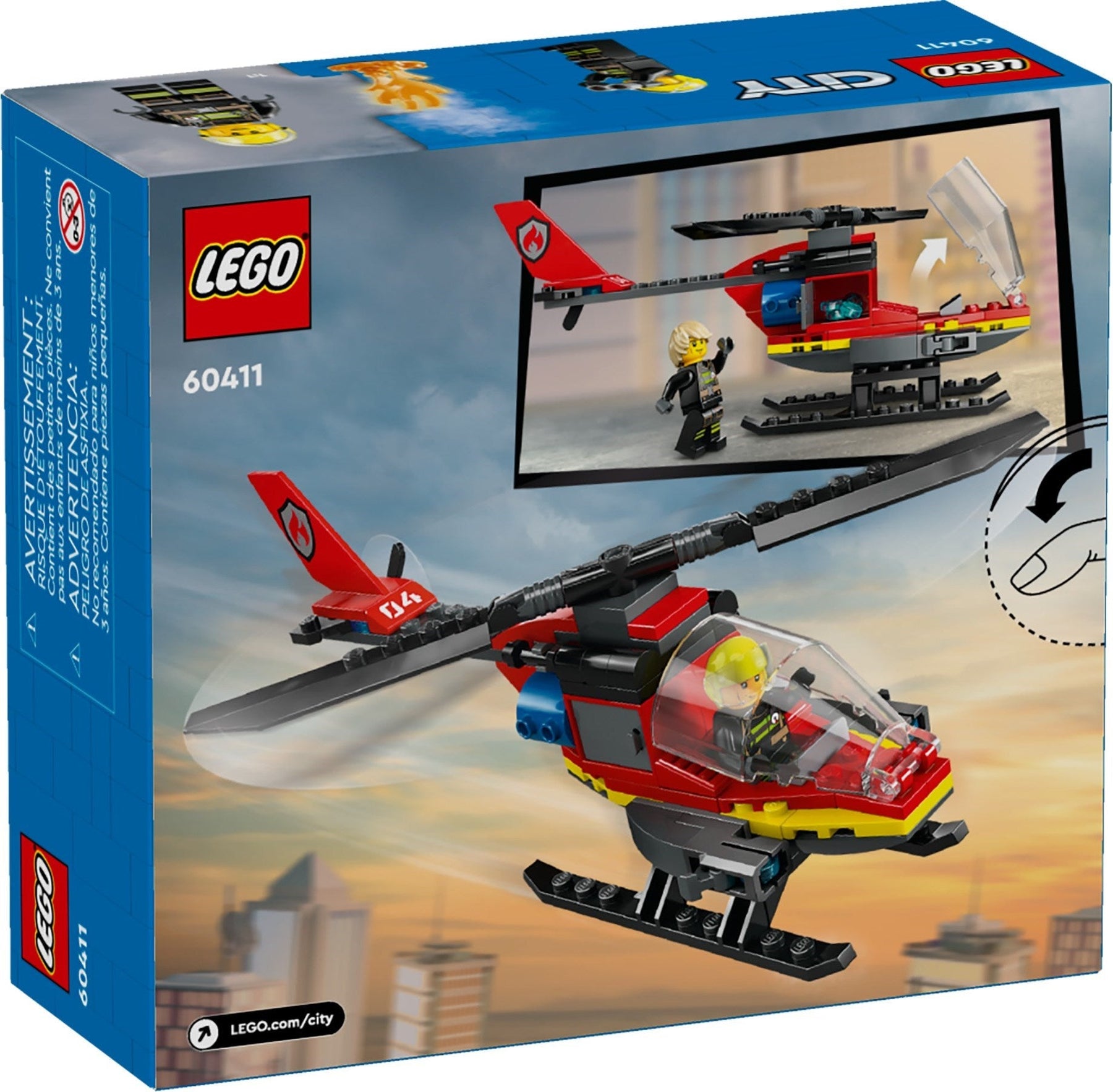 LEGO City 60411 Fire Rescue Helicopter - SuperSaverAU - view 5