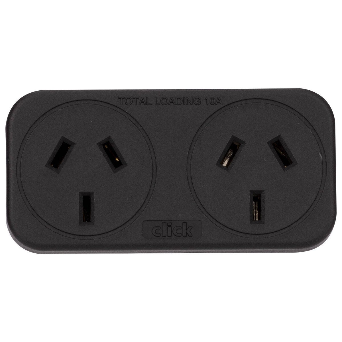 Click - Double Adaptor - Twin Pack - 90mm x 130mm x 55mm - Black - Space Saving - SuperSaverAU - view 1