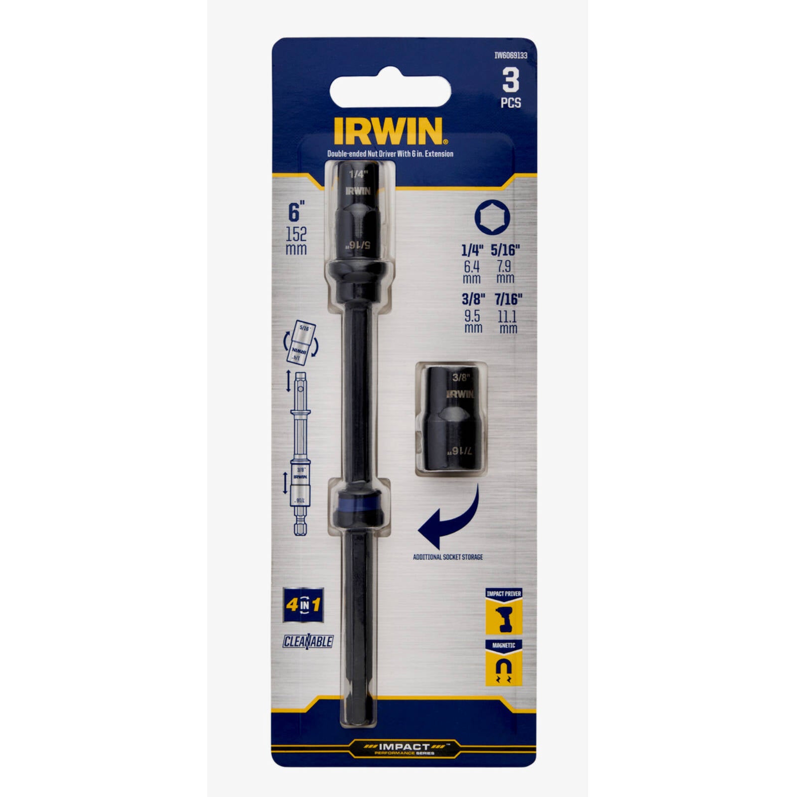 IRWIN 2 Piece Double End Nut Driver Extension Set for Impact Drivers & Drills