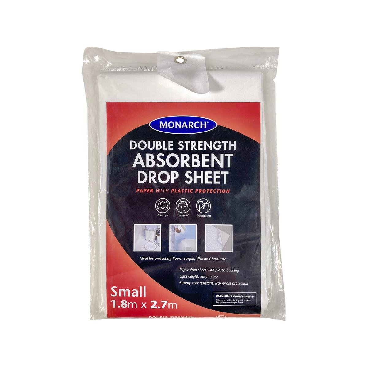 Monarch Paper & Plastic Double Strength Drop Sheet 1.8m x 2.7m
