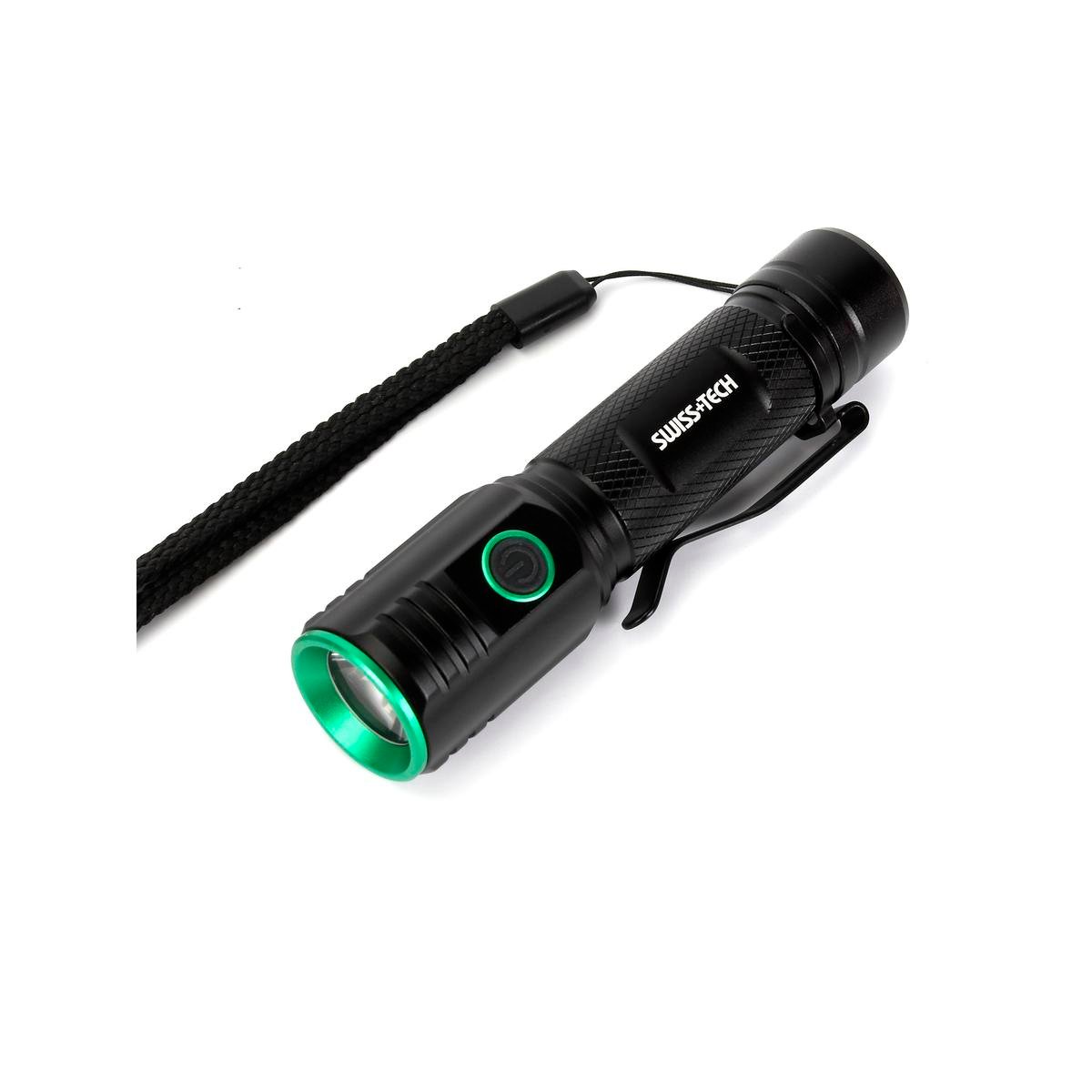 SWISS+TECH 2000lm Rechargeable LED Turbo Flashlight USB