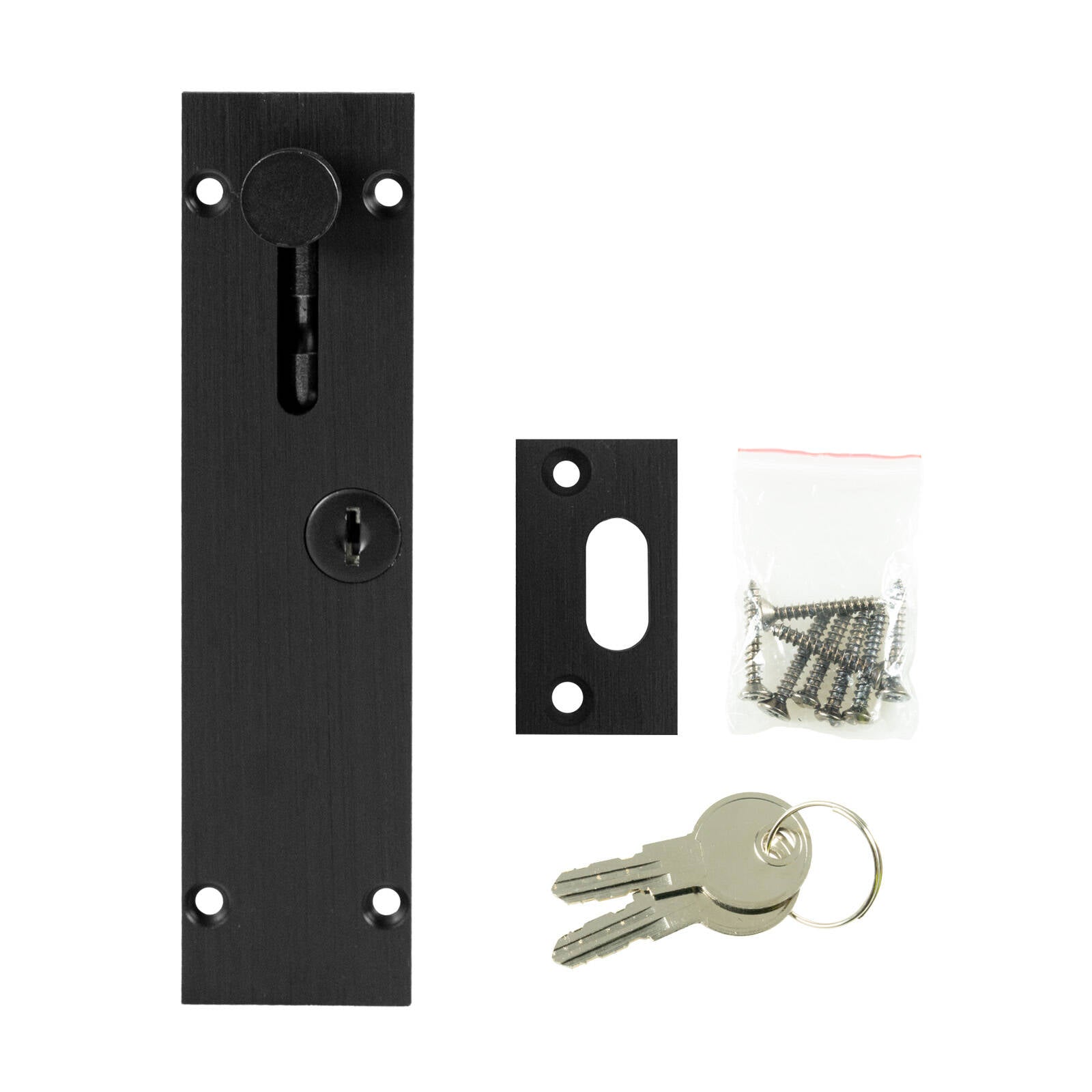 Delf 150mm Matte Black Lockable Door Drop Bolt