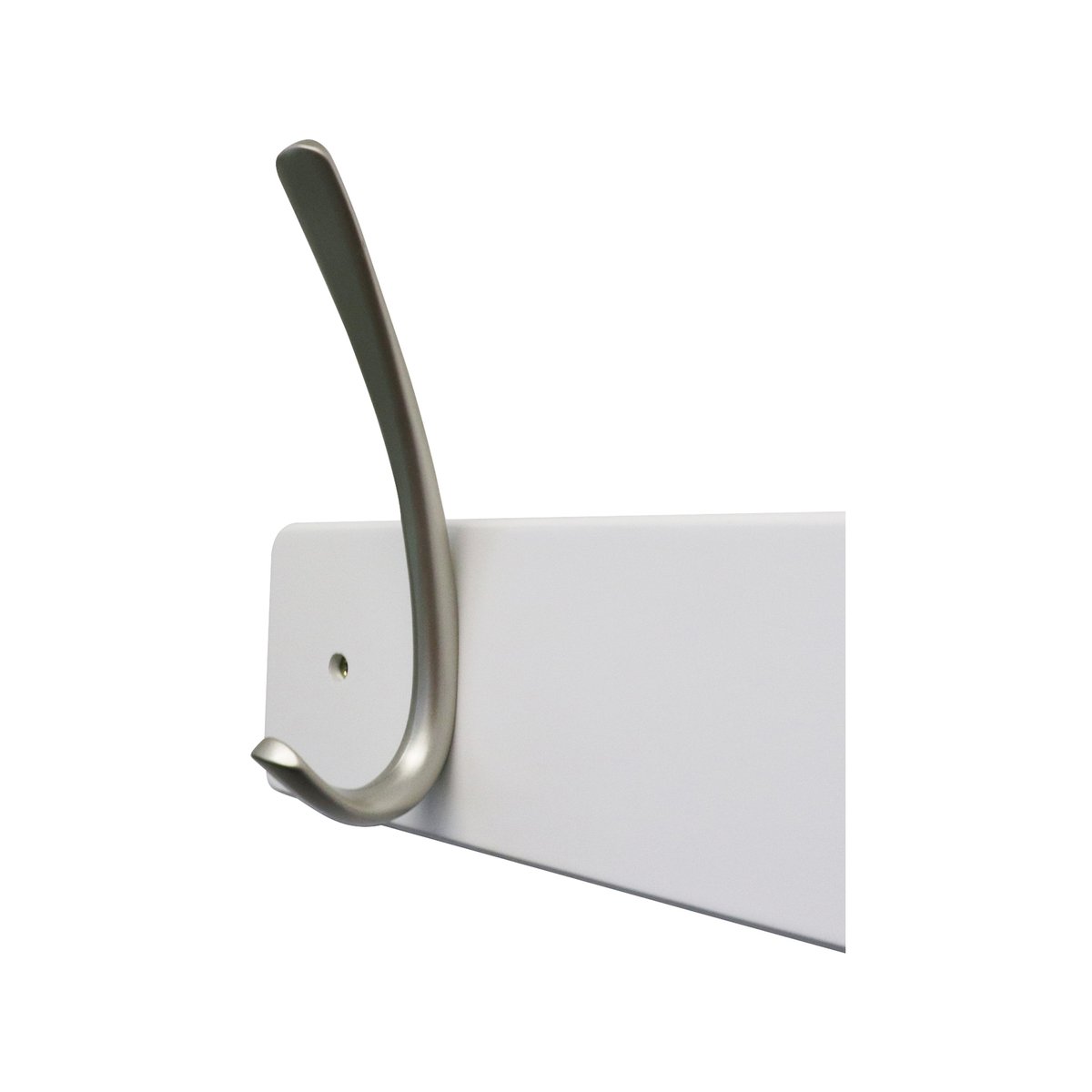 Adoored 4 Double Satin Chrome Hook White MDF Board Deco Hook Rack