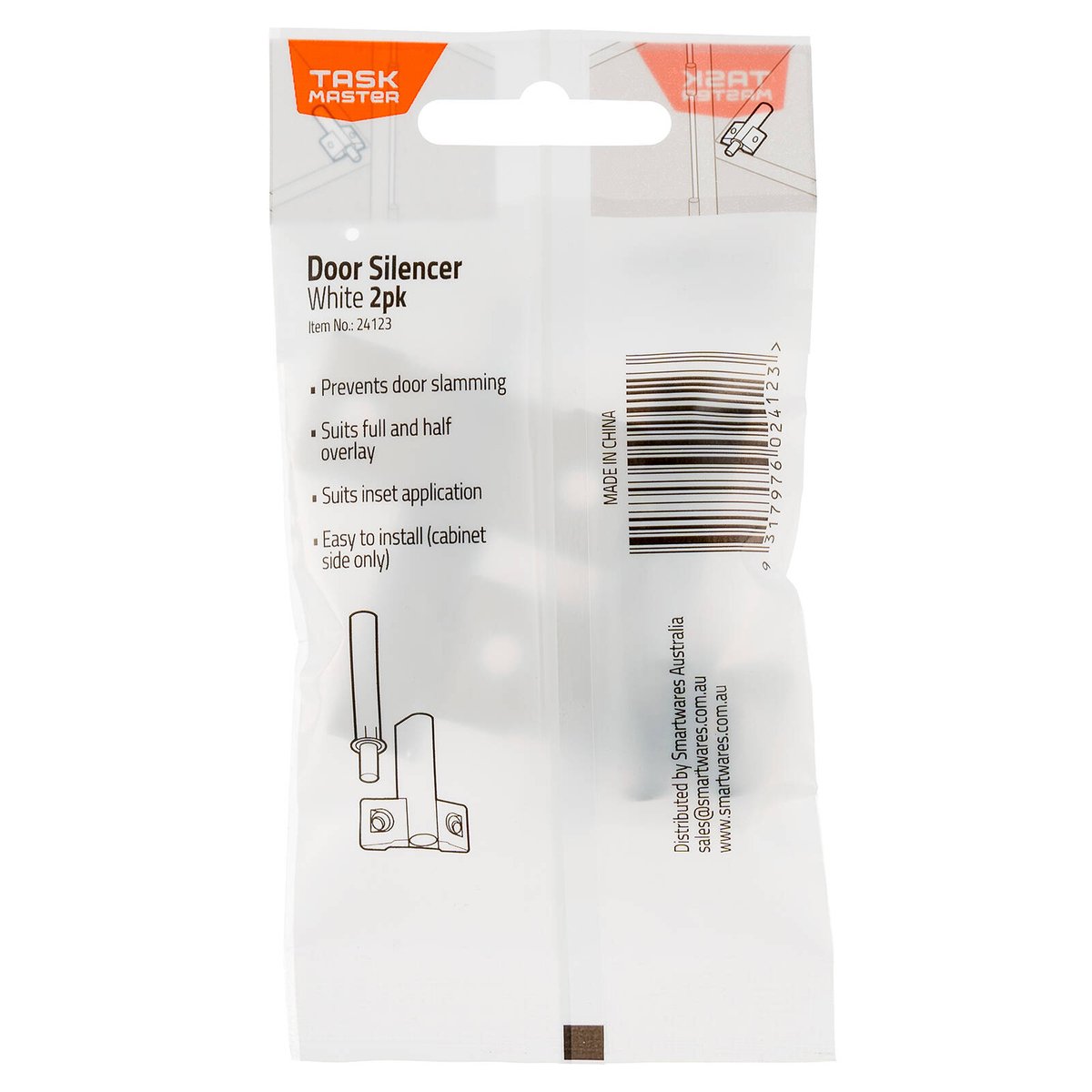 Taskmaster Door Silencer White - 2 Pack