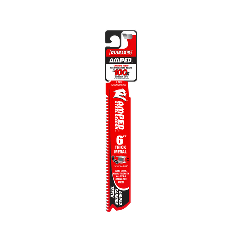 Diablo 6" Steel Demon Amped Carbide Reciprocating Blade for Thick Metal