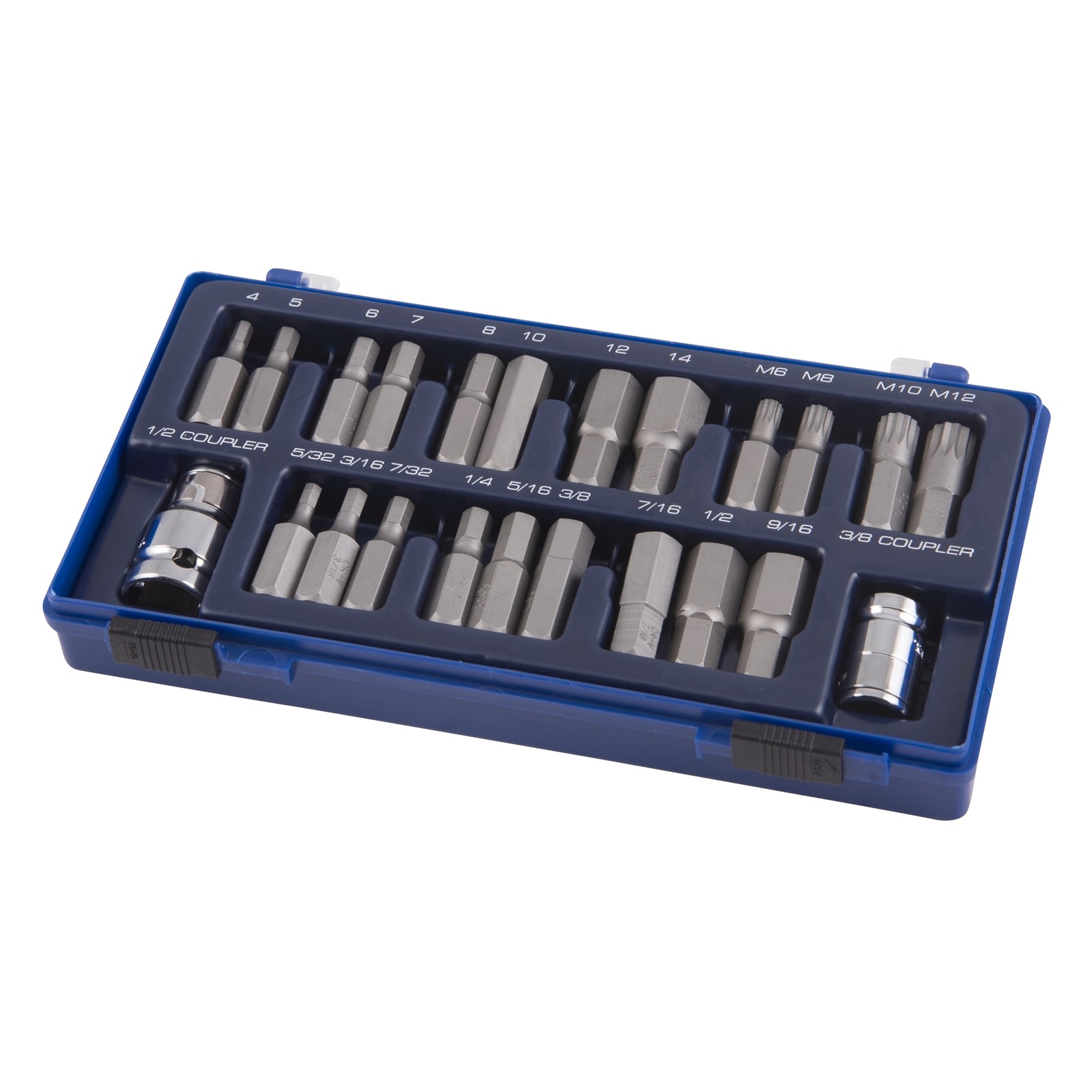 Kincrome 1/2" Drive 23 Piece Hex and Spline Drive Socket Set, S2 Steel with Case
