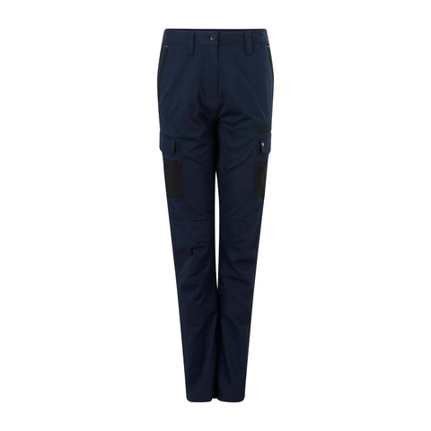 Citeco Womens Cotton Stretch Cargo Pant, 245gsm Twill, Navy - Size 18