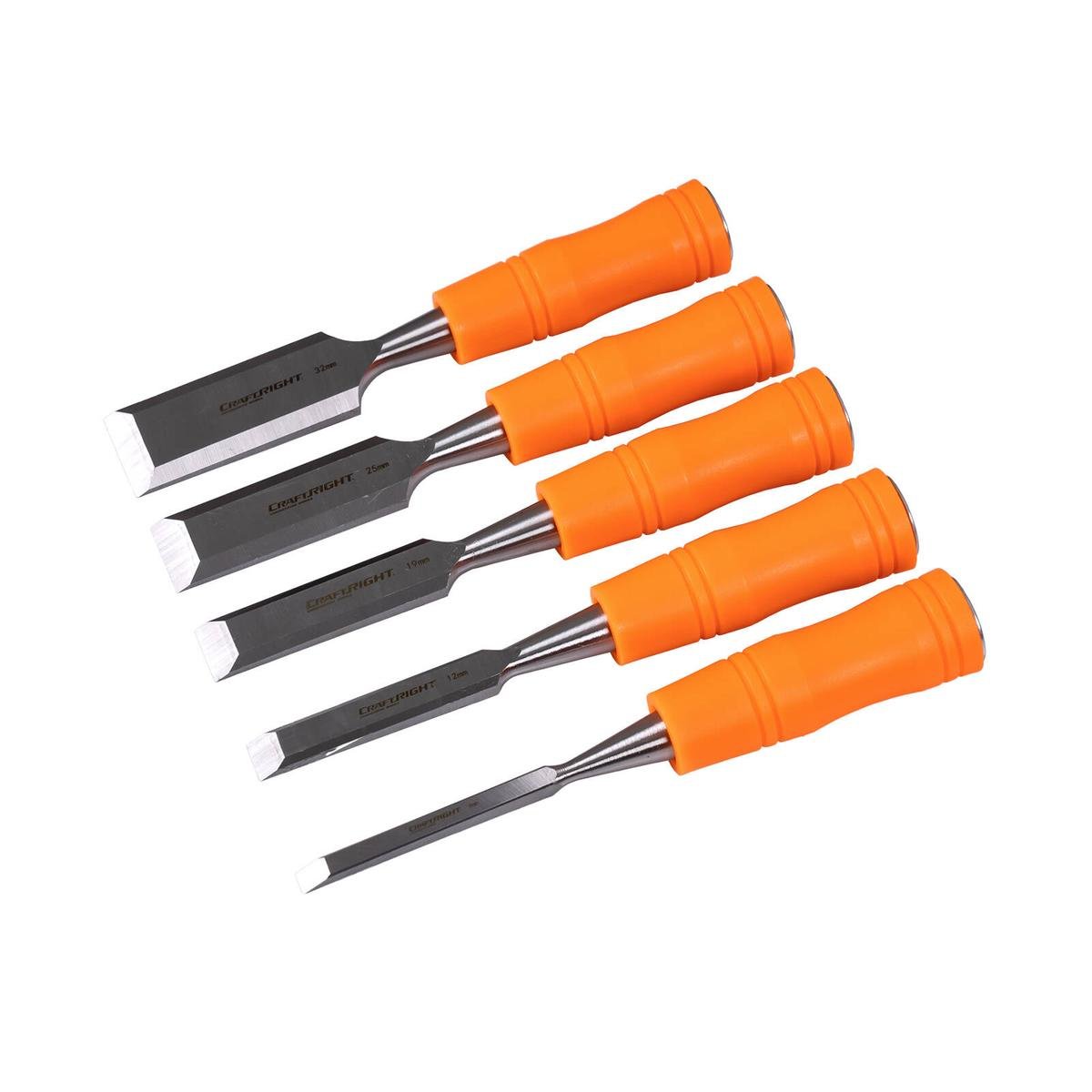 Craftright Carbon Steel Wood Chisel Set 5 Piece 6mm to 32mm