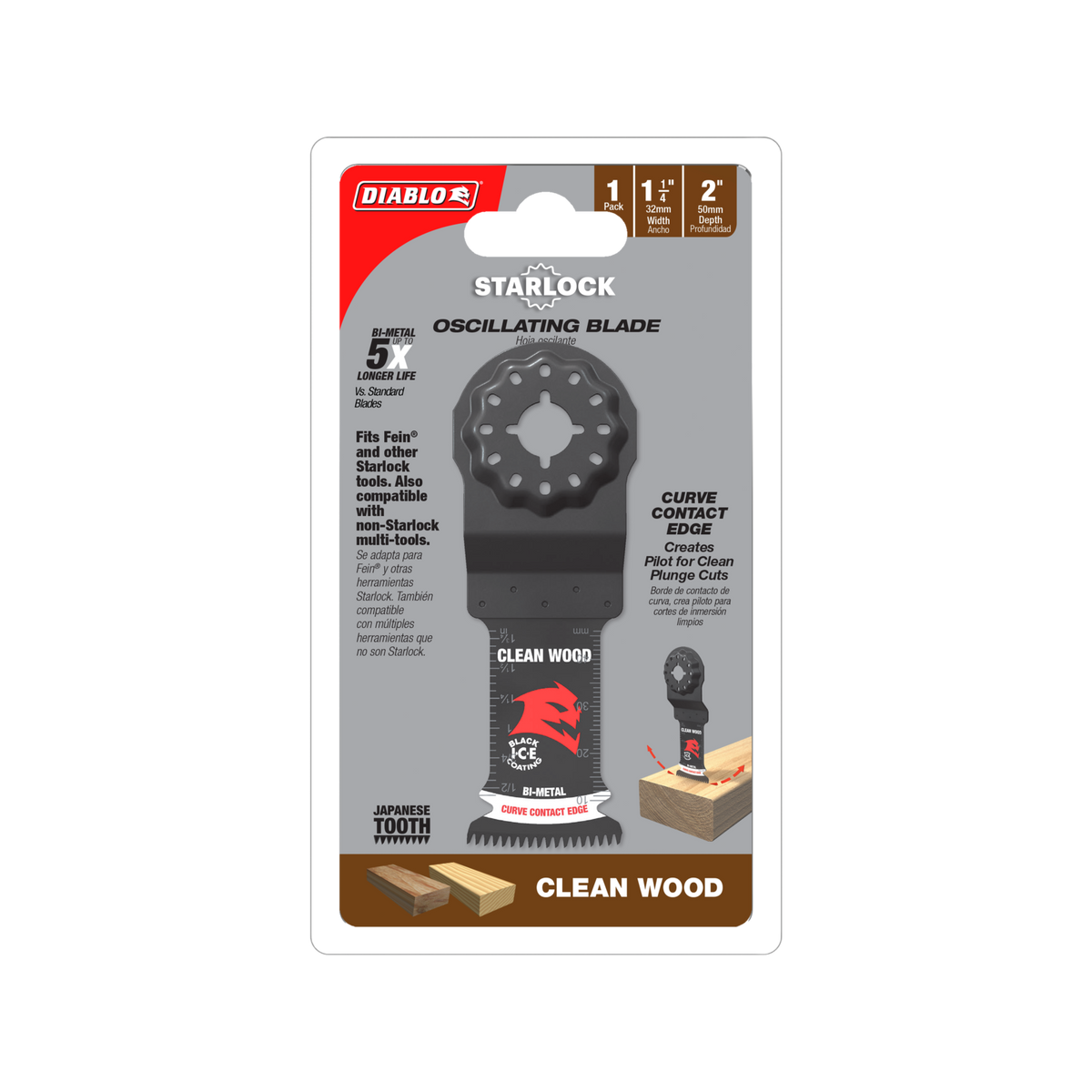 Diablo 32mm Starlock Multi-Tool Blade - Clean Wood