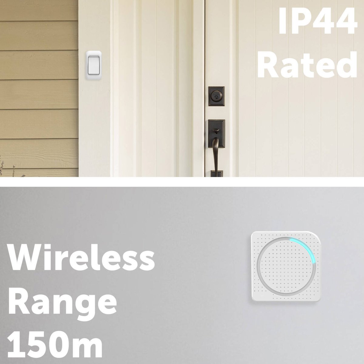 Arlec White 150m Battery Operated Wireless Door Chime DCA01