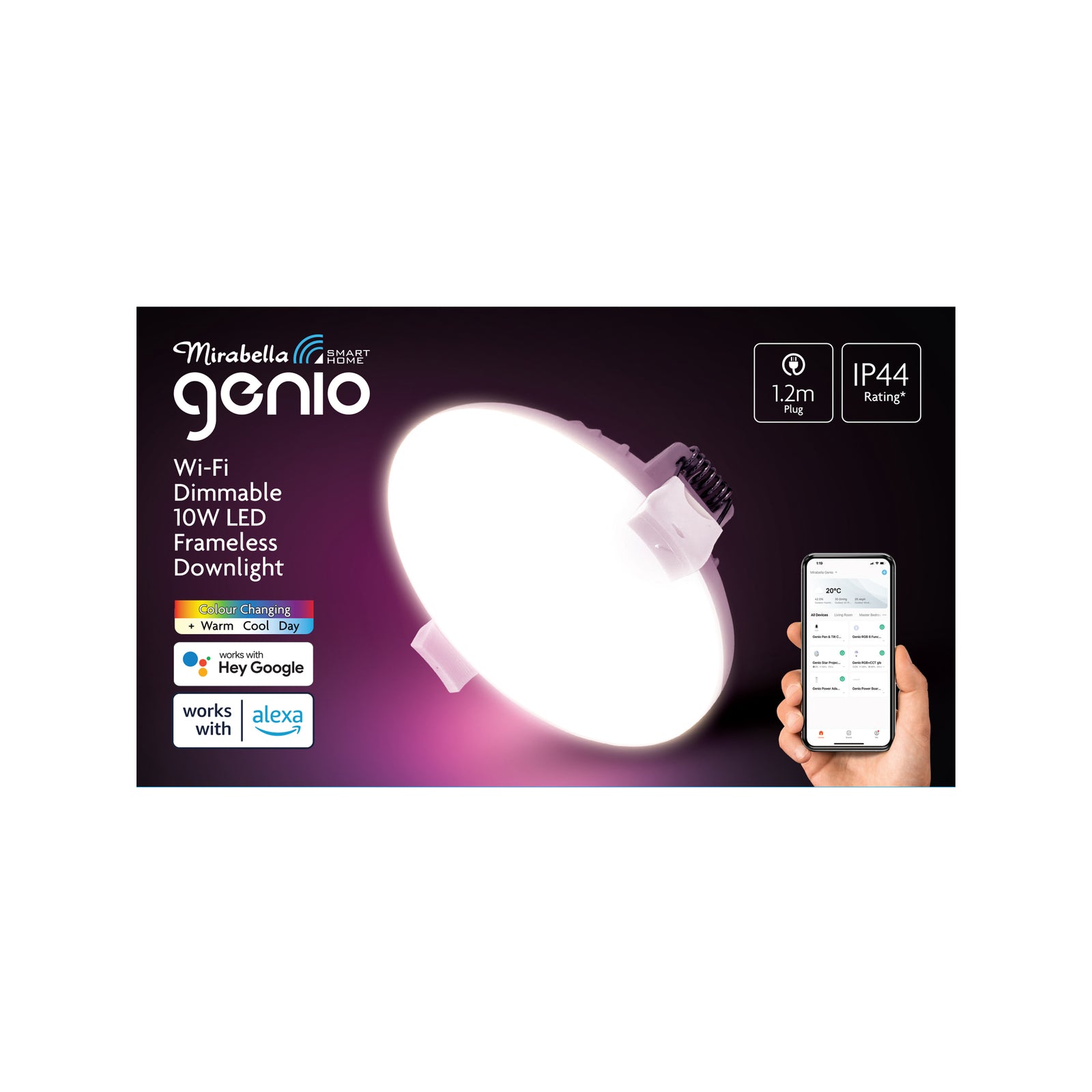 Mirabella Genio Wi-Fi Dimmable 10W LED Frameless Downlight I005307