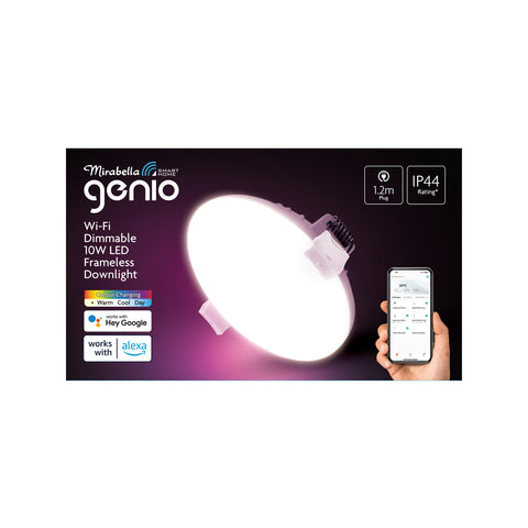 Mirabella Genio Wi-Fi Dimmable 10W LED Frameless Downlight I005307