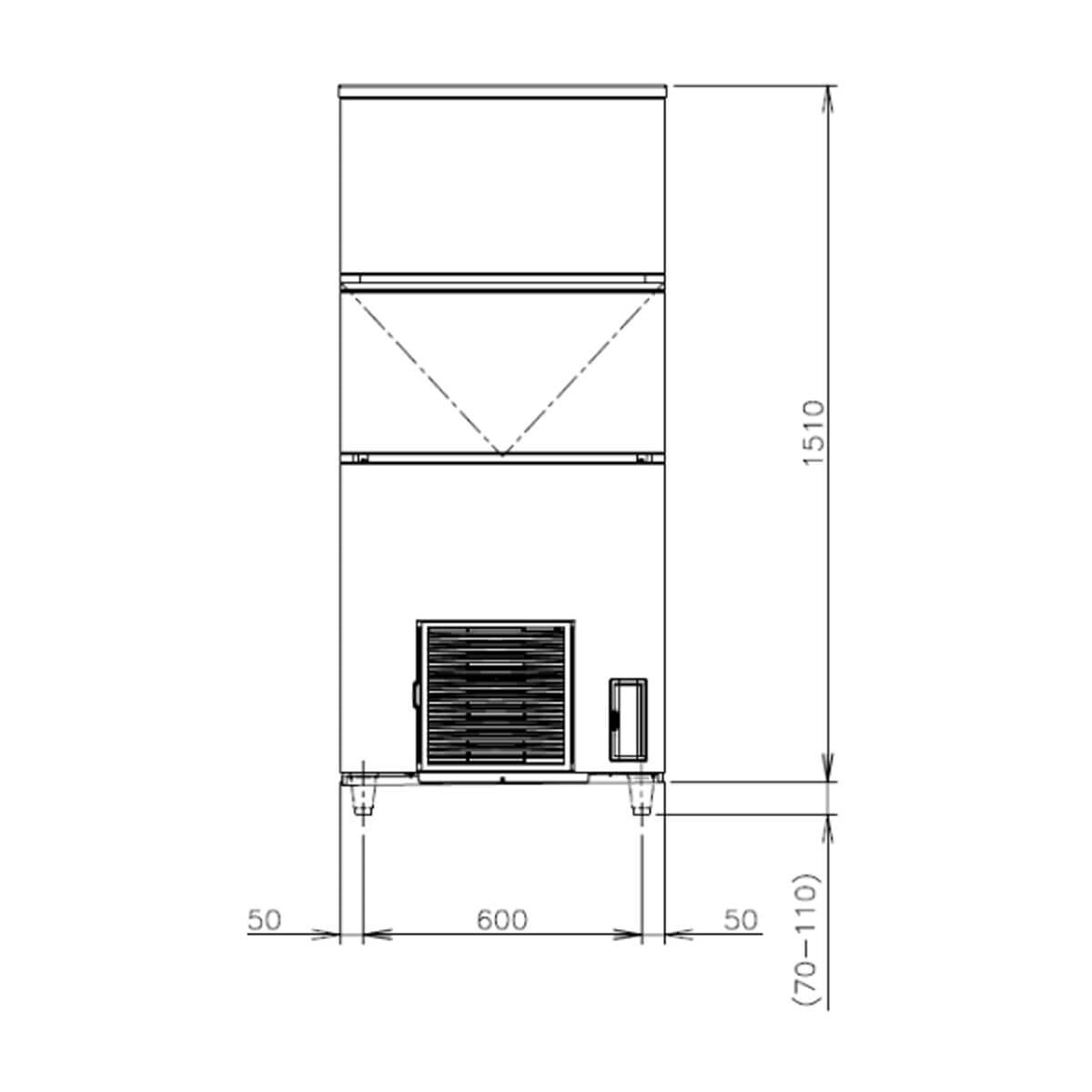 Hoshizaki self-contained cube ice maker - up to 195kg/day - stainless steel - IM-240PE-28