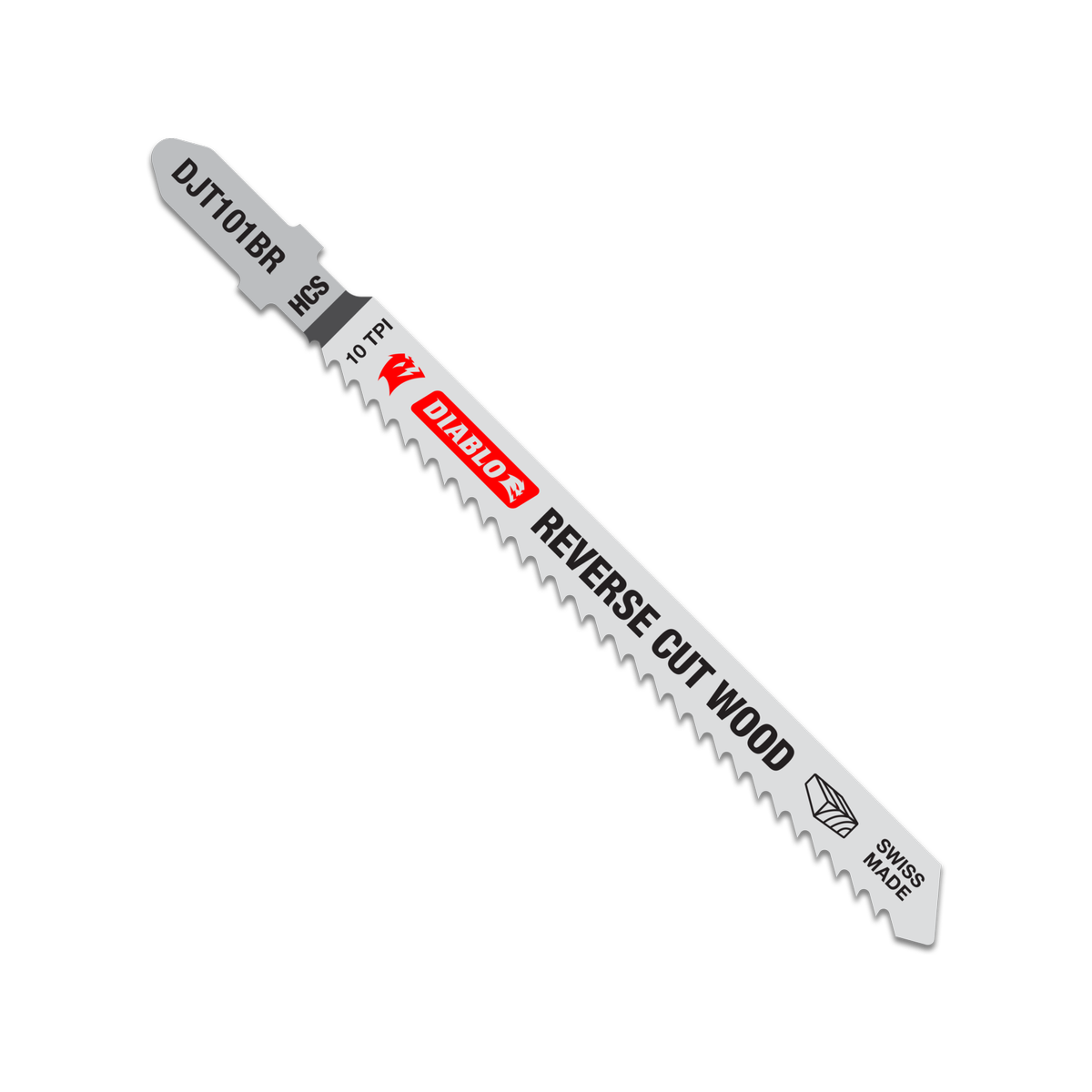 Diablo 100mm High Carbon Steel Jig Saw Blade for Reverse Cuts in Wood, 5 Pack