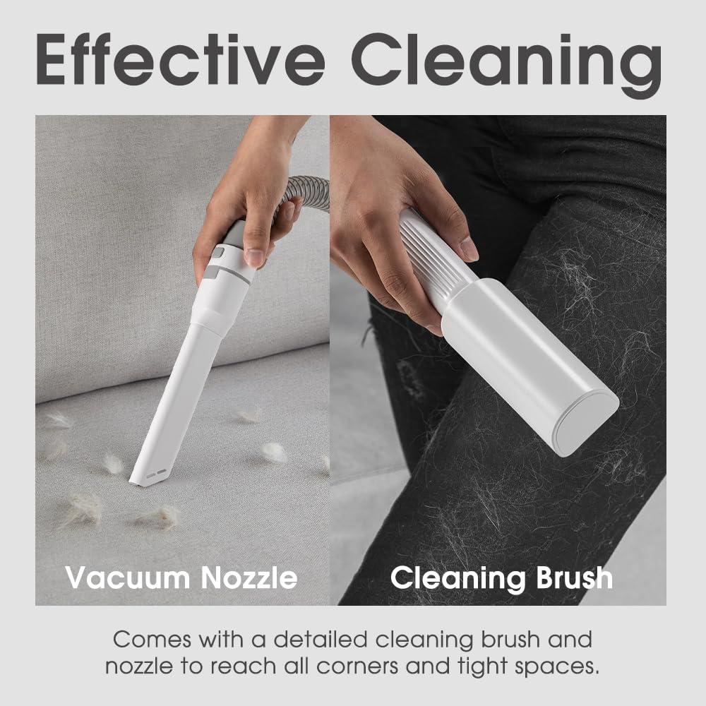 Dog Grooming Vacuum Kit 7 in 1 - White - 1.5L Dust Cup, 3 Suction Modes, 10kPa, Titanium Blades, Storage Tray