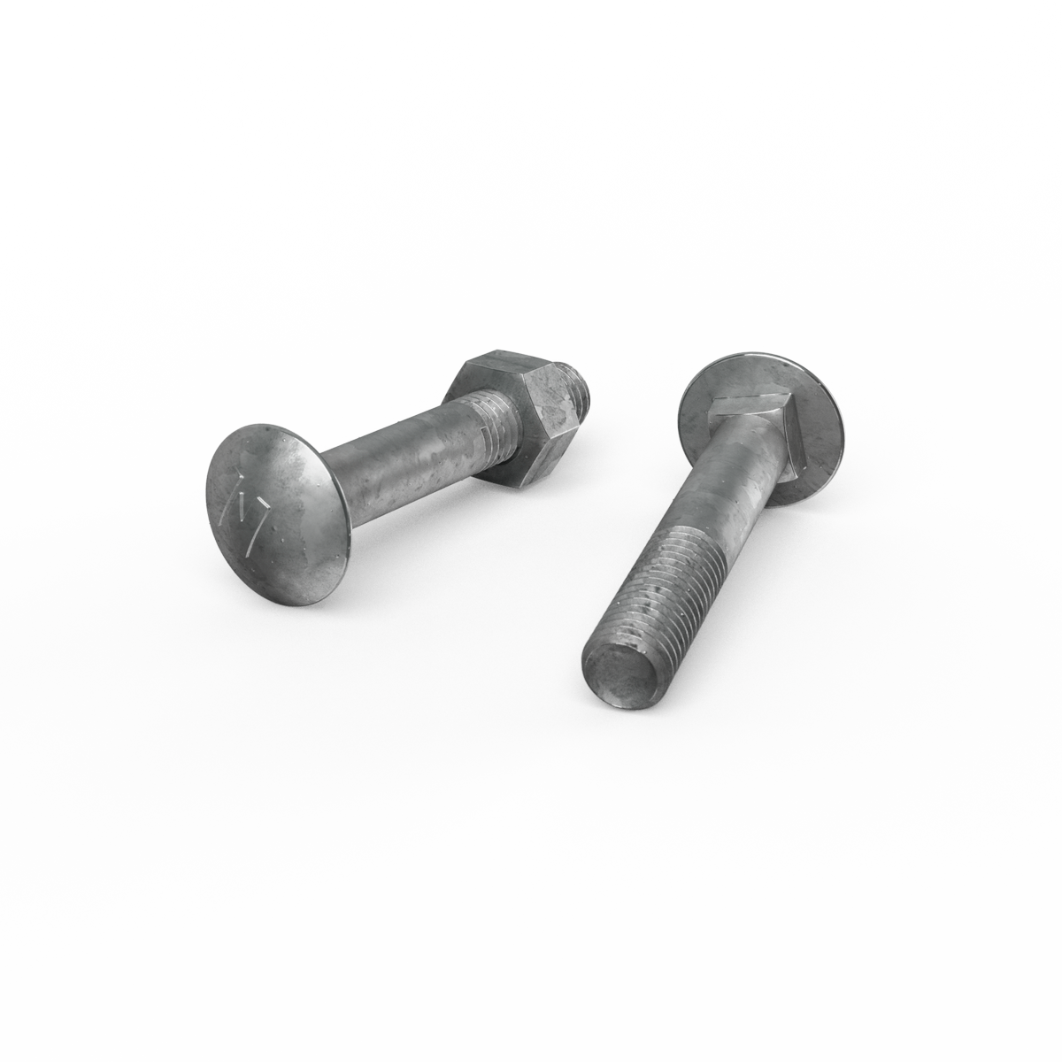 Zenith M10 x 60mm Hot Dipped Galvanised Cup Head Bolt and Nut - 4.6 Grade Steel, Each