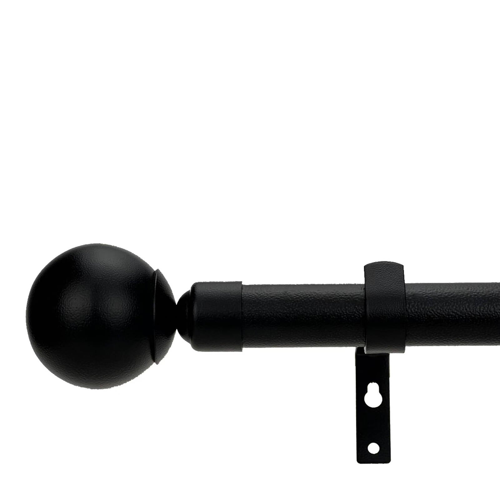 Pillar Products 16/25mm Black Powdercoated Steel Adjustable Universal Curtain Brackets, 1 Pair