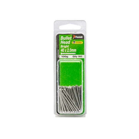 Paslode Bullet Head Nails 40 x 2.0mm Bright Steel 90 Pack