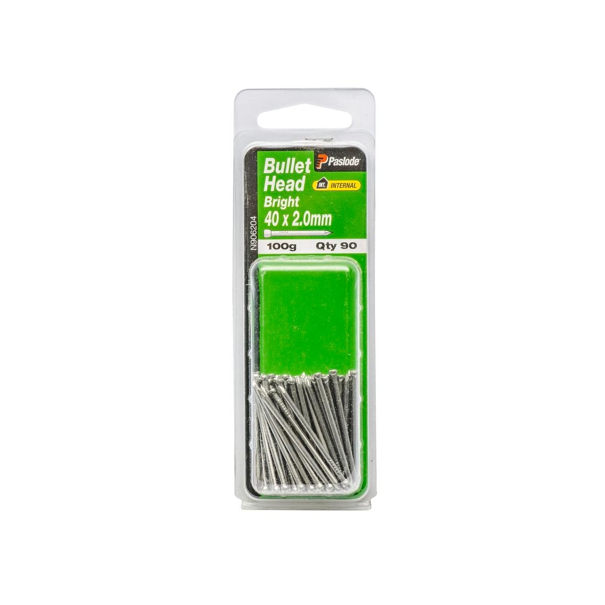 Paslode Bullet Head Nails 40 x 2.0mm Bright Steel 90 Pack