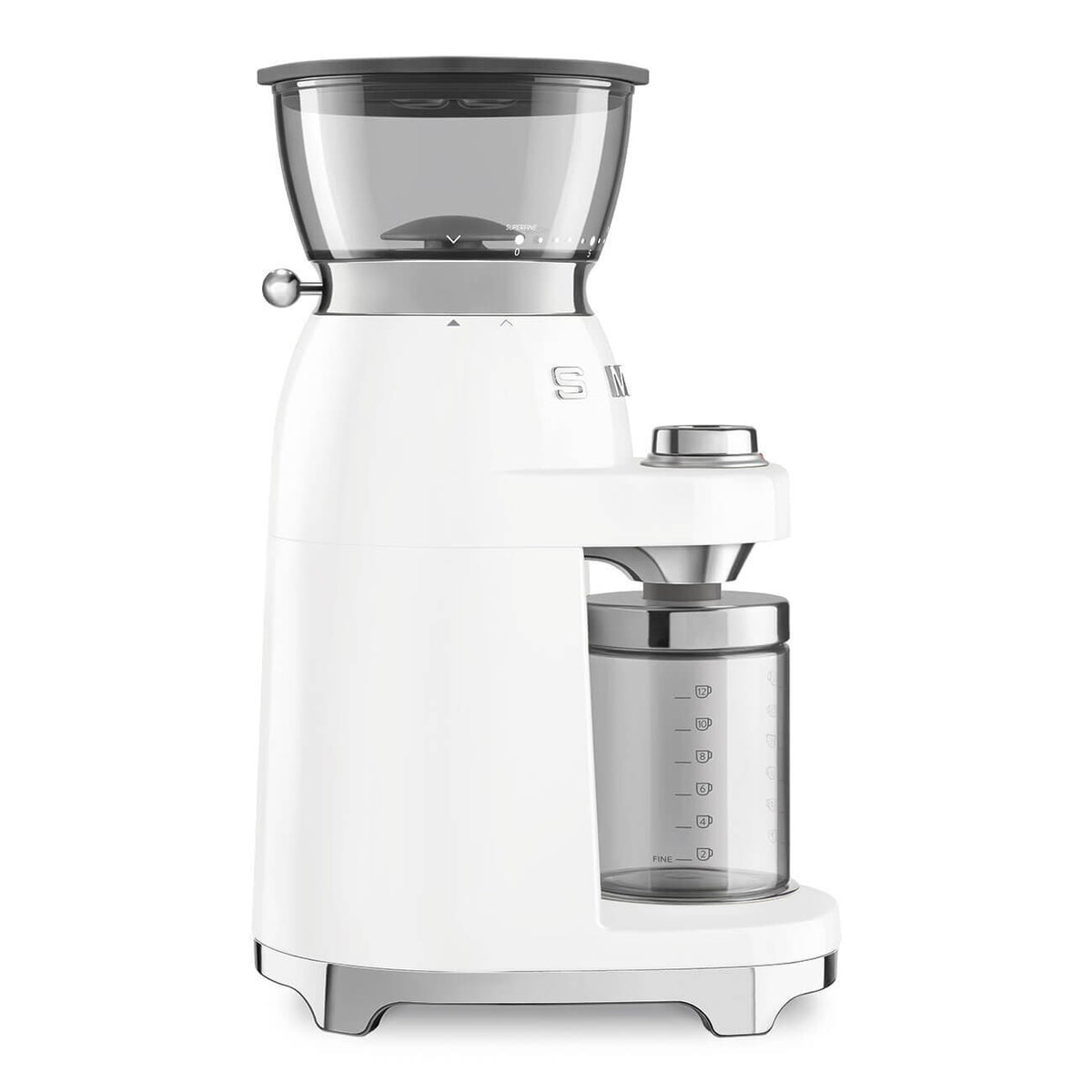 Smeg 50's retro style coffee grinder - white - 240g bean hopper - 50 grinding steps - CGF03WHAU