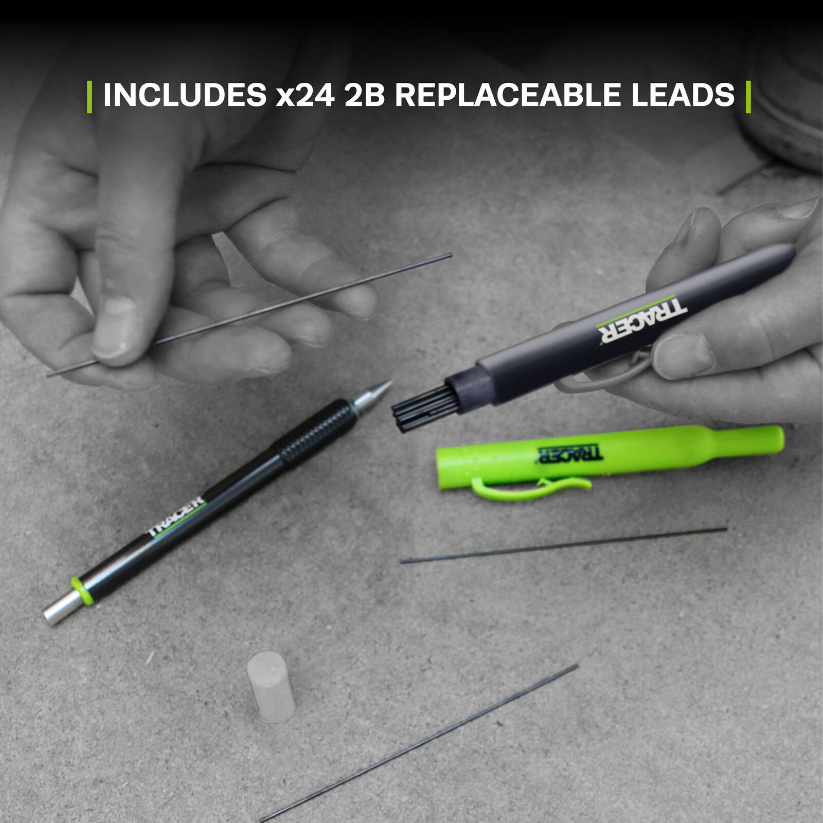 TRACER PRO 1.3mm Aluminium Precision Construction Pencil with Holster Marking Tool