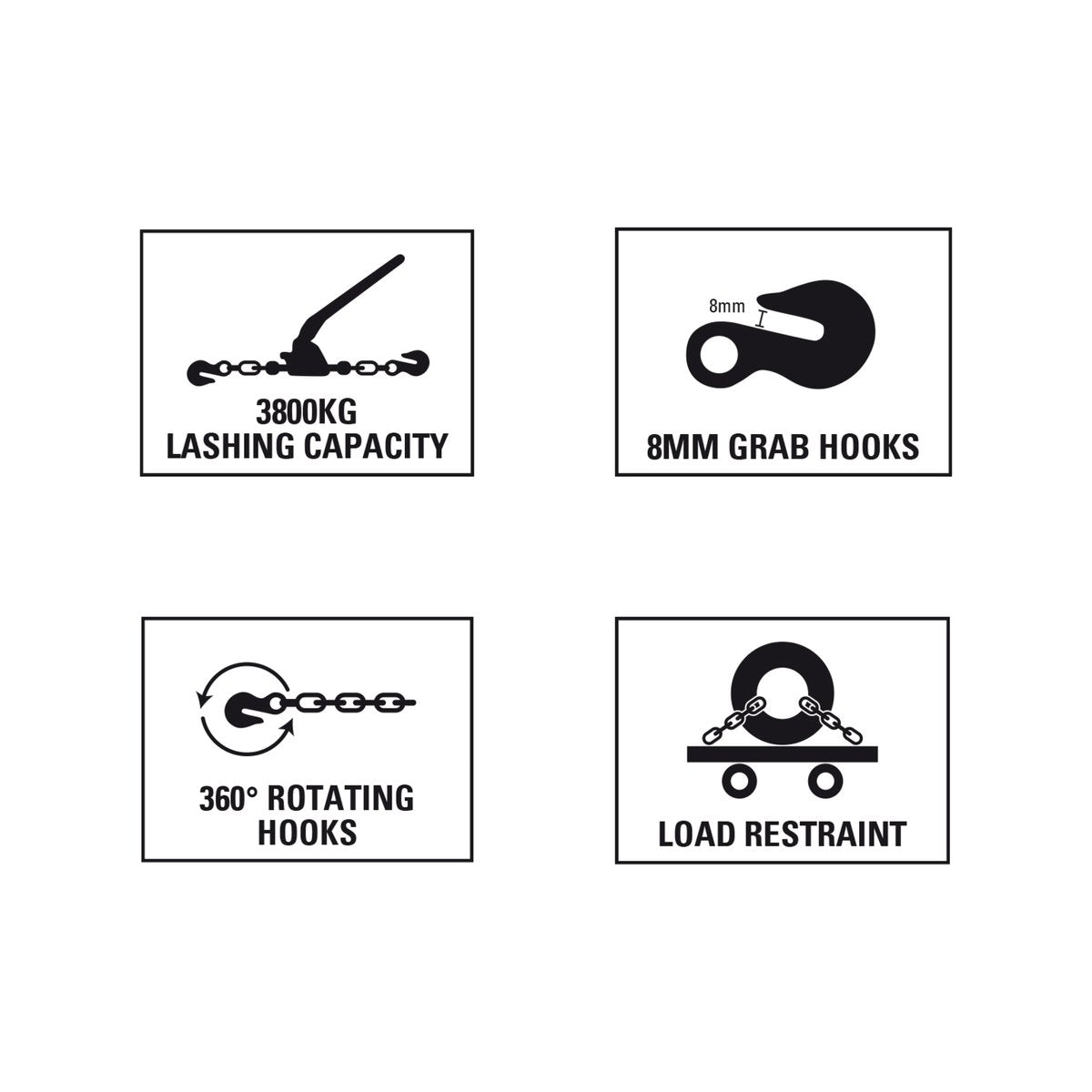 Gorilla 3800kg 8mm Alloy Load Binder, Heavy-Duty Chain Tensioner