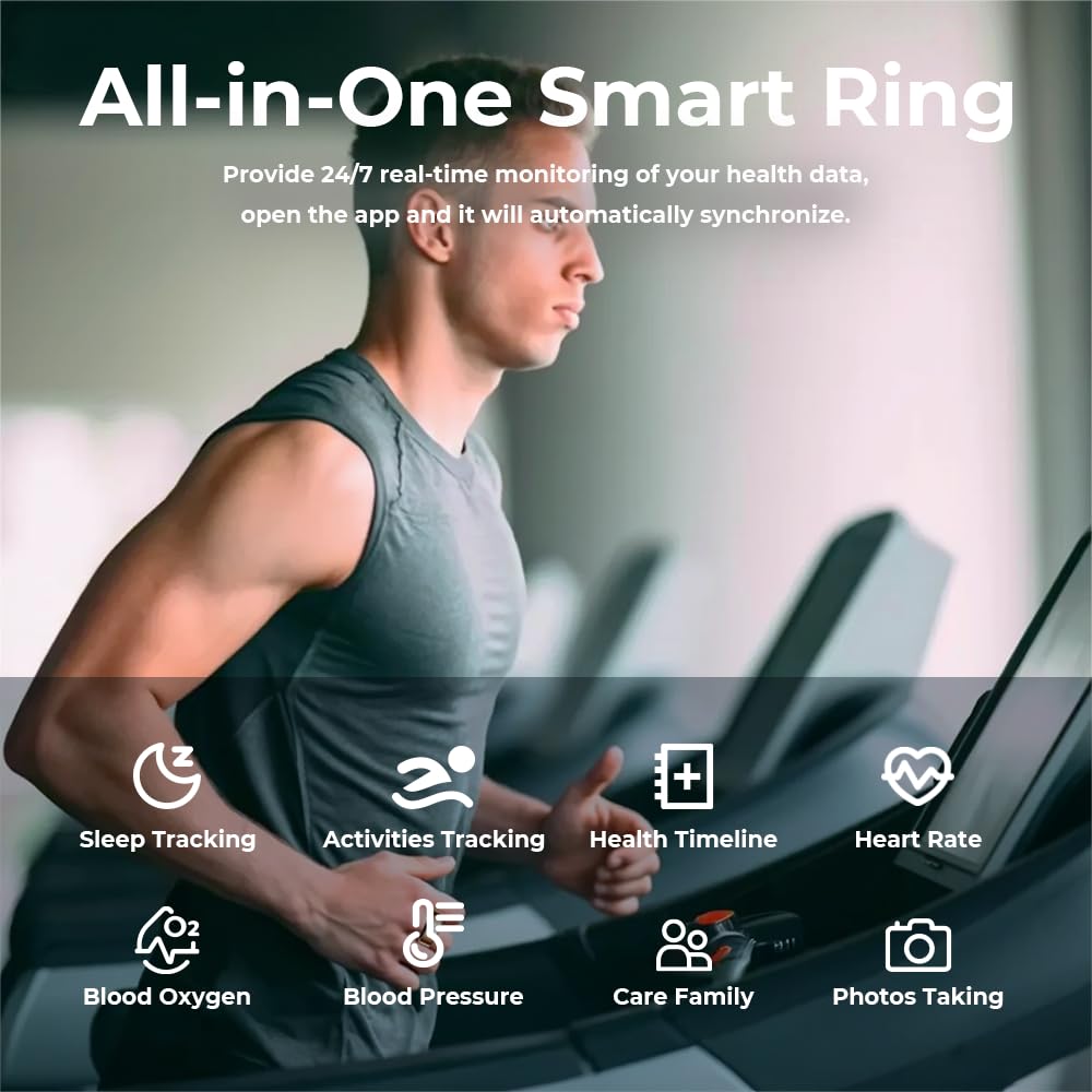 Smart Health Ring - Waterproof Tracker, No Subscription