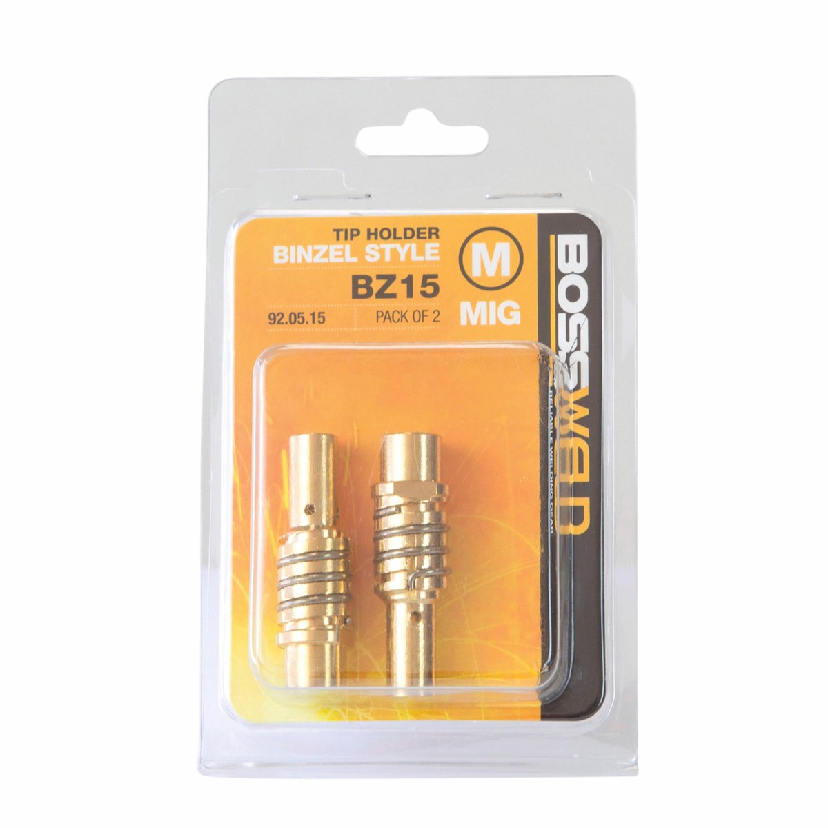 Bossweld BZ15 Binzel Style Tip Holder with Spring Left Hand 2 Pack