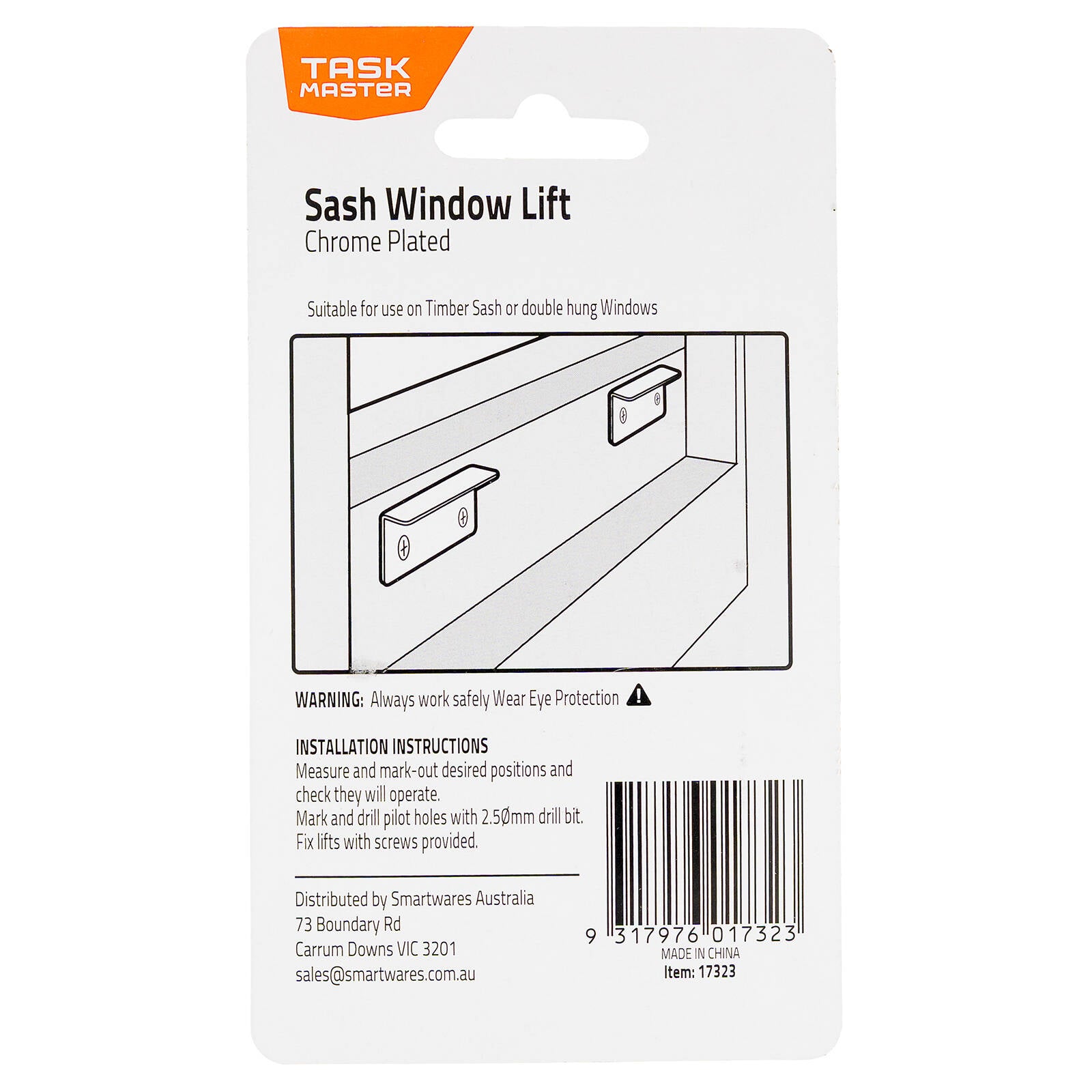 Taskmaster Chrome Plated Solid Brass Sash Window Lift