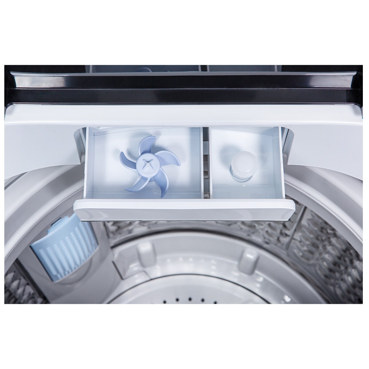TCL 8kg Top Load Washing Machine - White, Direct Drive Motor, Soft-Close Glass Lid, Fuzzy Logic - F708TLW
