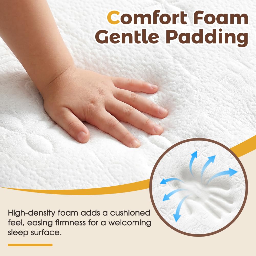 Cot Mattress 10cm Pocket Spring - White - 242 Individually Wrapped Springs, Tencel Knit Cover