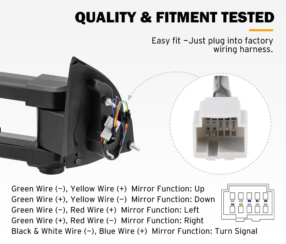 Towing Mirrors for Ford Ranger 2012-2022 - Pair - Extends 80mm, Plug and Play Wiring, Flat and Convex Glass, Aluminium