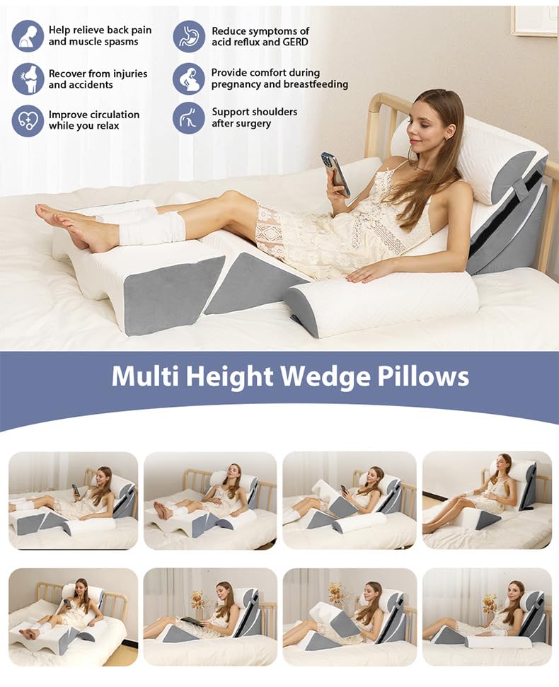 Orthopaedic Bed Wedge Pillow Set - 6 Piece