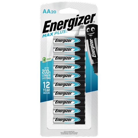 Energizer Max Plus AA Alkaline Batteries 20 Pack