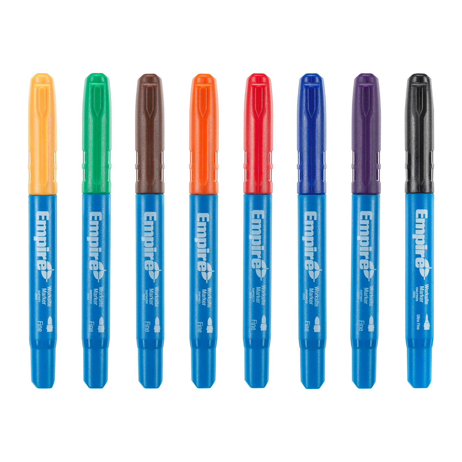 Empire Multi-Coloured Permanent Marker 8 Pack, Fast-Dry Water-Resistant Ink