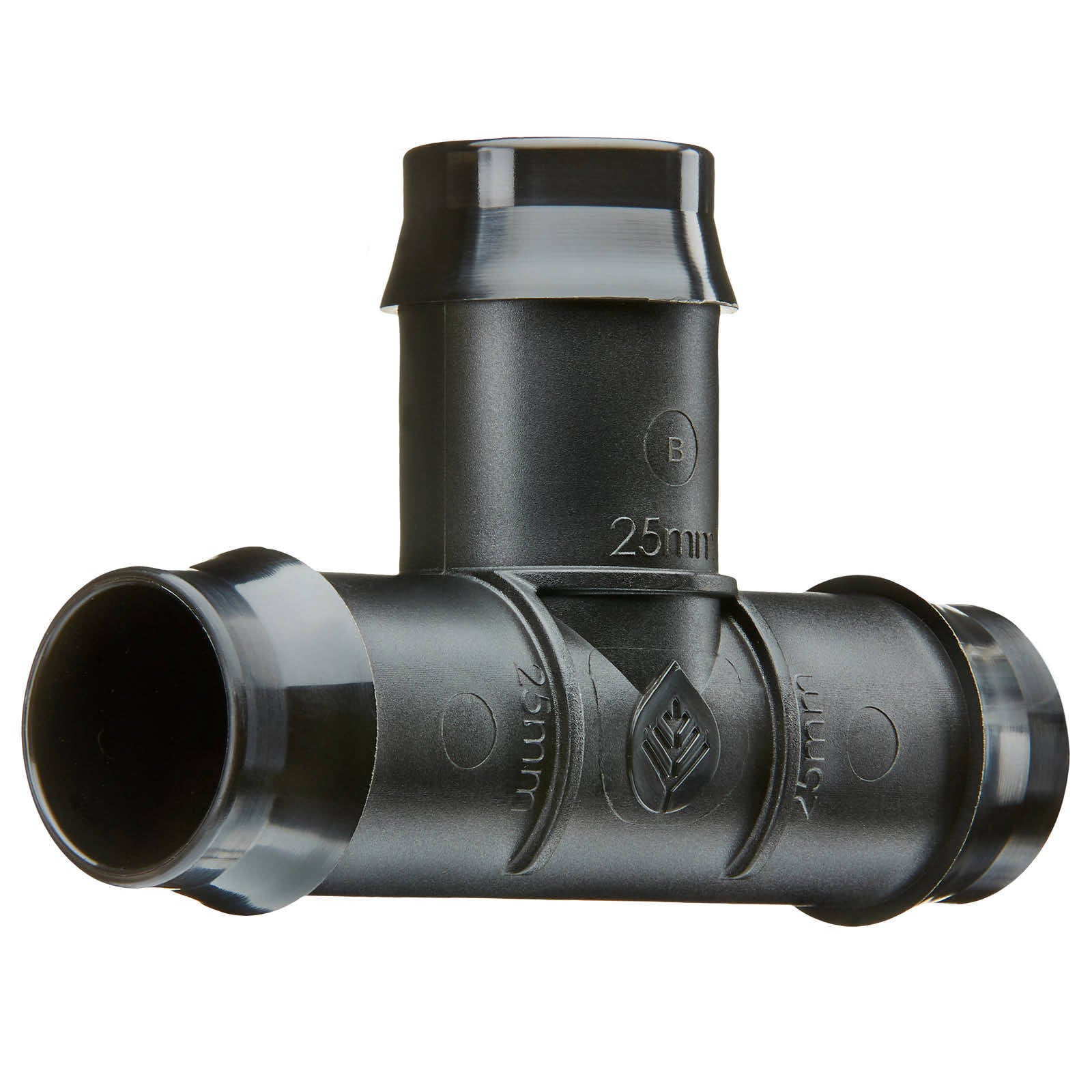 Pope 25mm Single Barbed Tee Black 1000kPa Poly Irrigation Fitting
