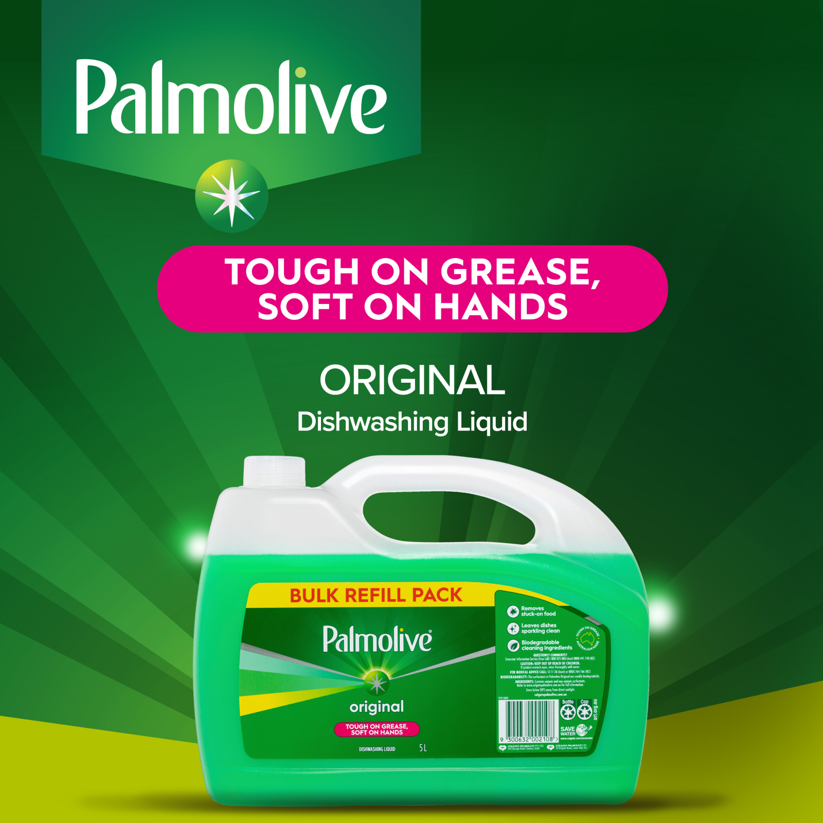 Palmolive 5L Original Dishwashing Liquid, Bulk Pack, Made in Australia