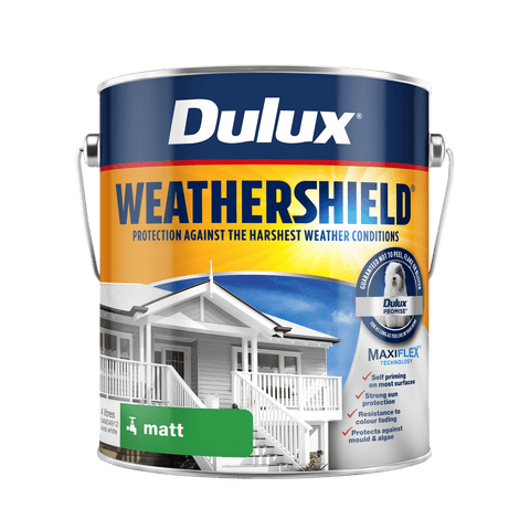 Dulux 4L Vivid White Matt Weathershield Exterior Paint UV Resistant Tintable