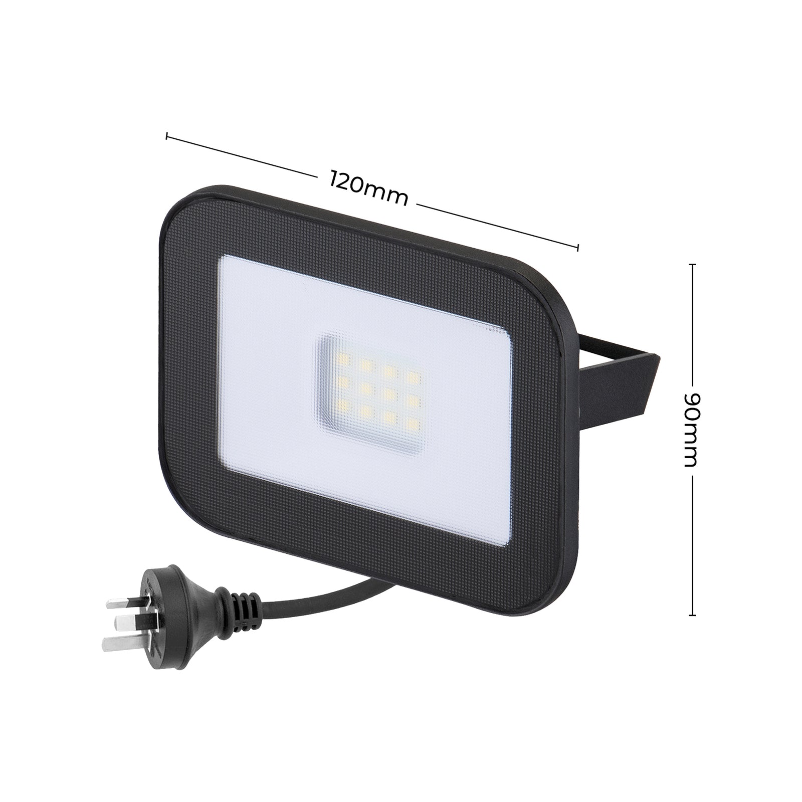 Deta 12W LED Slim Profile Security Floodlight 1200lm Black DET810