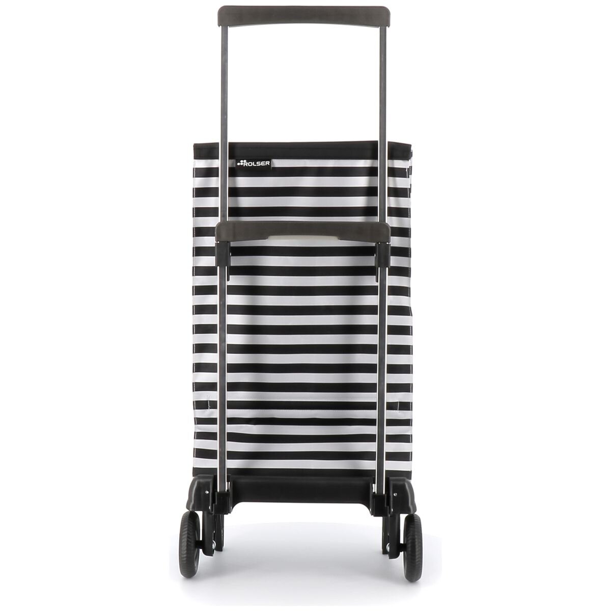 Rolser Plegamatic MF folding 2 wheel trolley - Marina Black/White - Handbag-sized fold - R-PLE072-2028