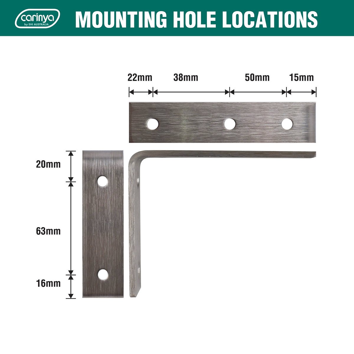 Carinya Heavy Duty Angle Bracket 125x100mm Stainless Steel 200kg Capacity - SuperSaverAU - view 5