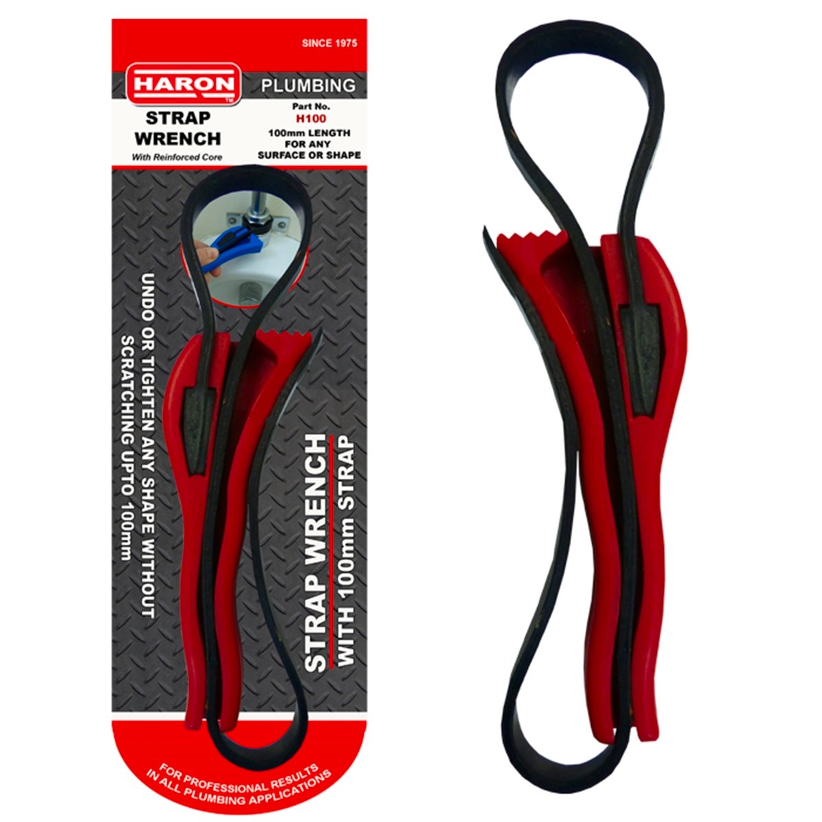 Haron Strap Wrench - 100mm - Plastic - Non-Scratch - Easy Grip - SuperSaverAU - view 1