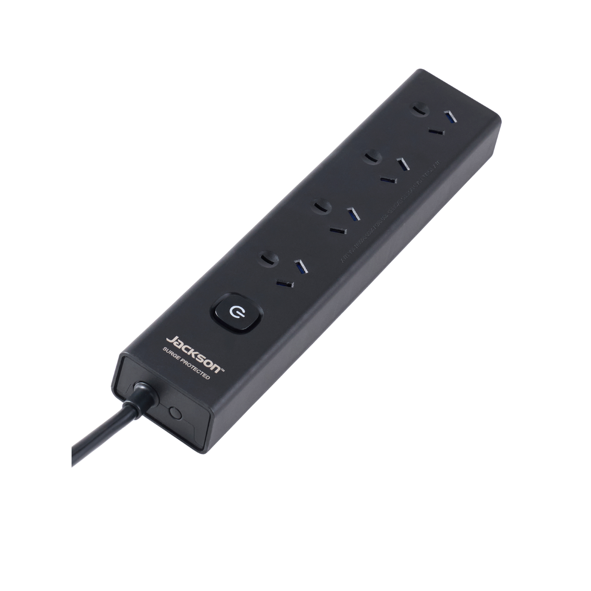 Jackson 4 Outlet Powerboard Master Switch Surge Overload 1.8m Black PT41MSB