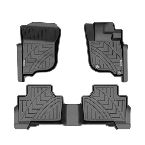 Custom Fit Car Floor Mats for Pajero Sport 2015-2023 - Black - Laser Measured TPE, Raised Edge, 3 Piece Set